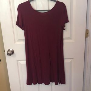 Maroon t-shirt dress